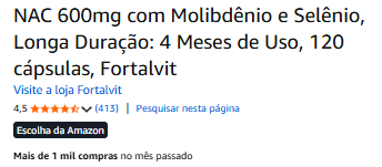NAC +Ativos 120 Caps, 4 meses de Uso, Enriquecido com Molibdênio e Selênio, Fortalvit - Imagem 4